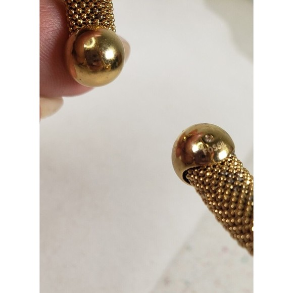 Fossil 7" Bracelet Gold Tone Wrap Bracelet with Polished Gold Ball - Picture 7 of 12